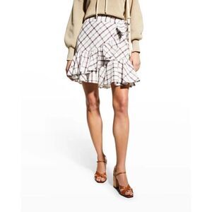 Veronica Beard Memphis Ruffle Plaid Mini Skirt